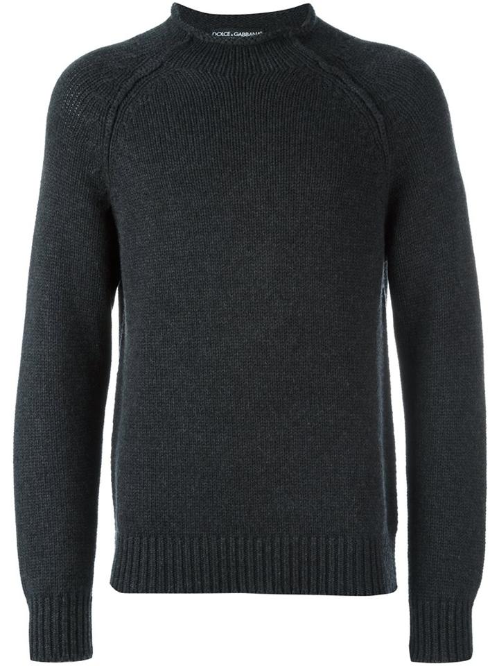 Dolce & Gabbana Rolled Neck Jumper, Men's, Size: 48, Grey, Cashmere