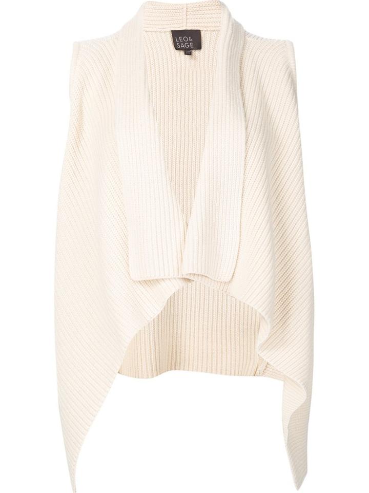 Leo & Sage Draped Cardigan, Women's, Size: Medium/large, Nude/neutrals, Cotton/nylon/rayon/cashmere