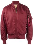 Alpha Industries Sleeve Detail Bomber Jacket - Red