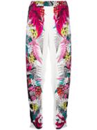 Just Cavalli Tapered Floral Trousers - White