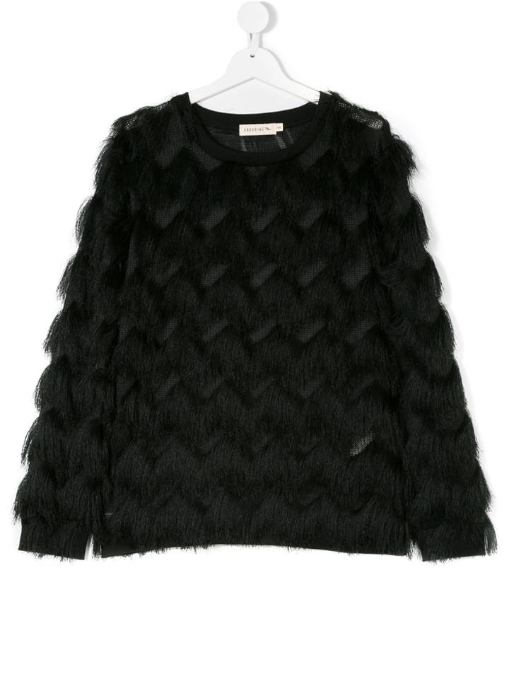 Andorine Fringed Sweatshirt - Black