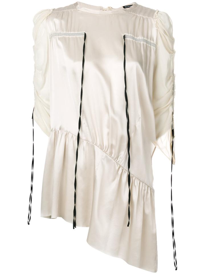Ann Demeulemeester Drawstring Detail Tunic Dress - Nude & Neutrals