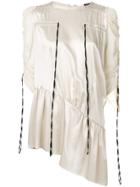 Ann Demeulemeester Drawstring Detail Tunic Dress - Nude & Neutrals