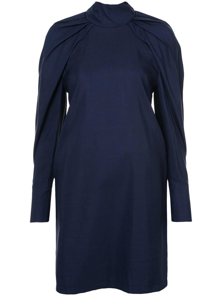 Carven Funnel-neck Fitted Dress - Blue