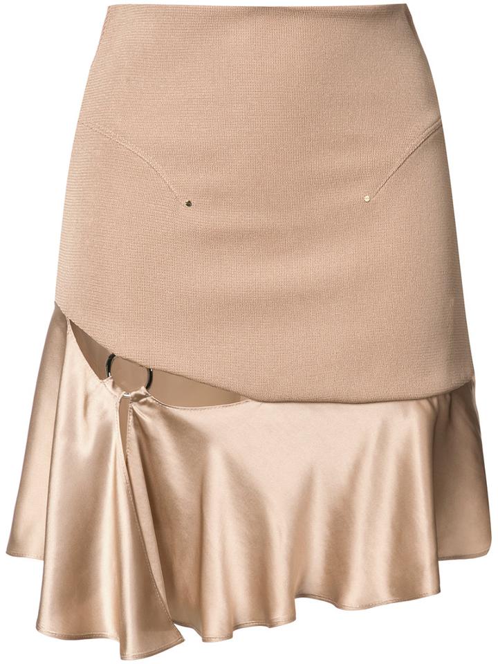 Esteban Cortazar Ruffled Hem Skirt, Women's, Size: 38, Nude/neutrals, Viscose/polyamide/spandex/elastane