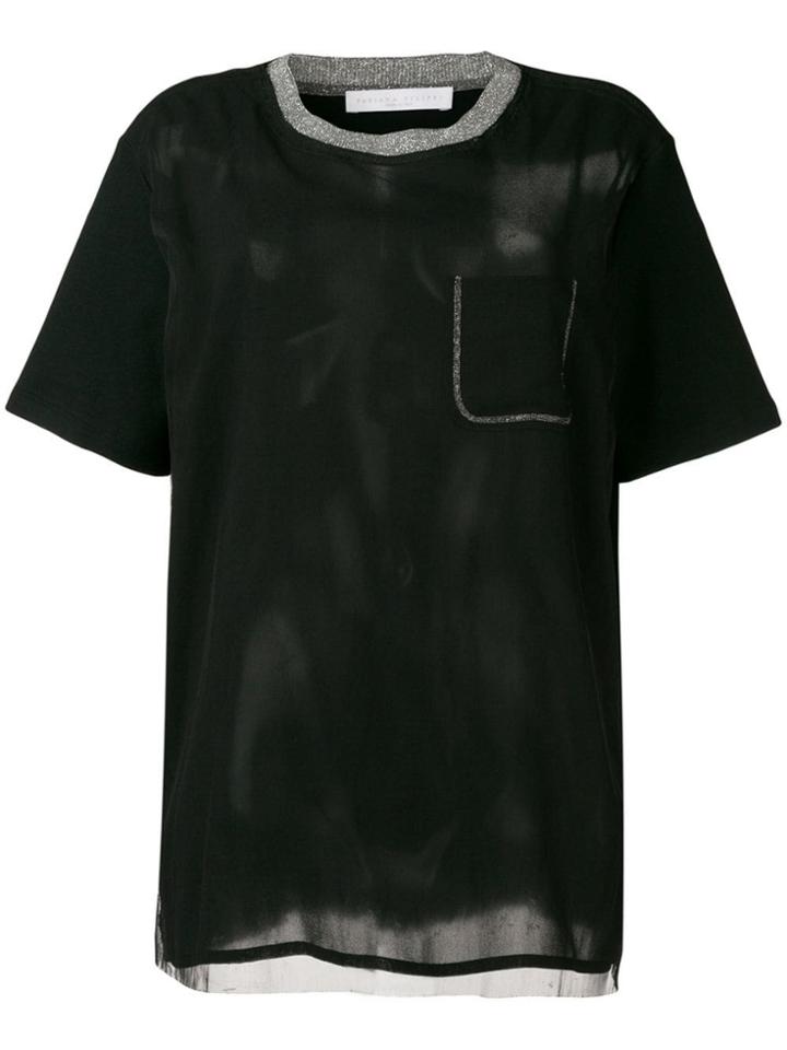 Fabiana Filippi Glitter Trim T-shirt - Black