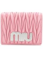 Miu Miu Matelassé Bifold Wallet - Pink & Purple