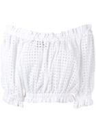 Paper London Off-the-shoulder Broderie Anglaise Blouse - White