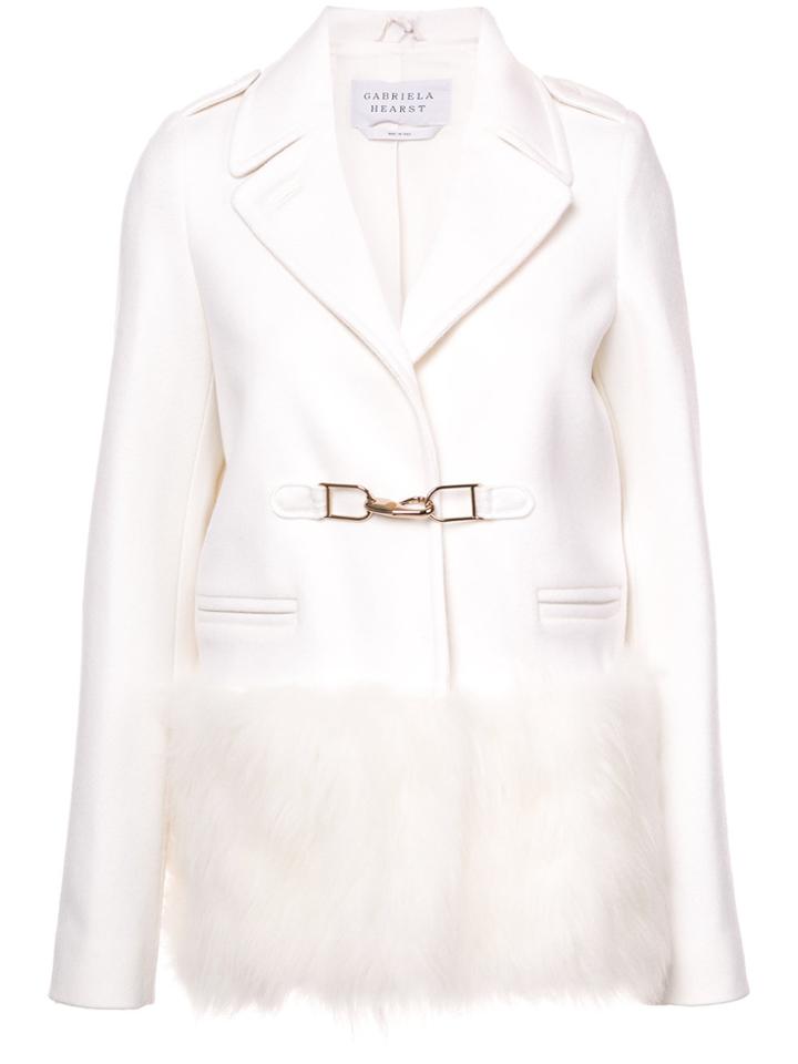 Gabriela Hearst Faux Fur Hem Jacket - White