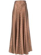 Dvf Diane Von Furstenberg Polka-dot Flared Maxi Skirt - Nude &