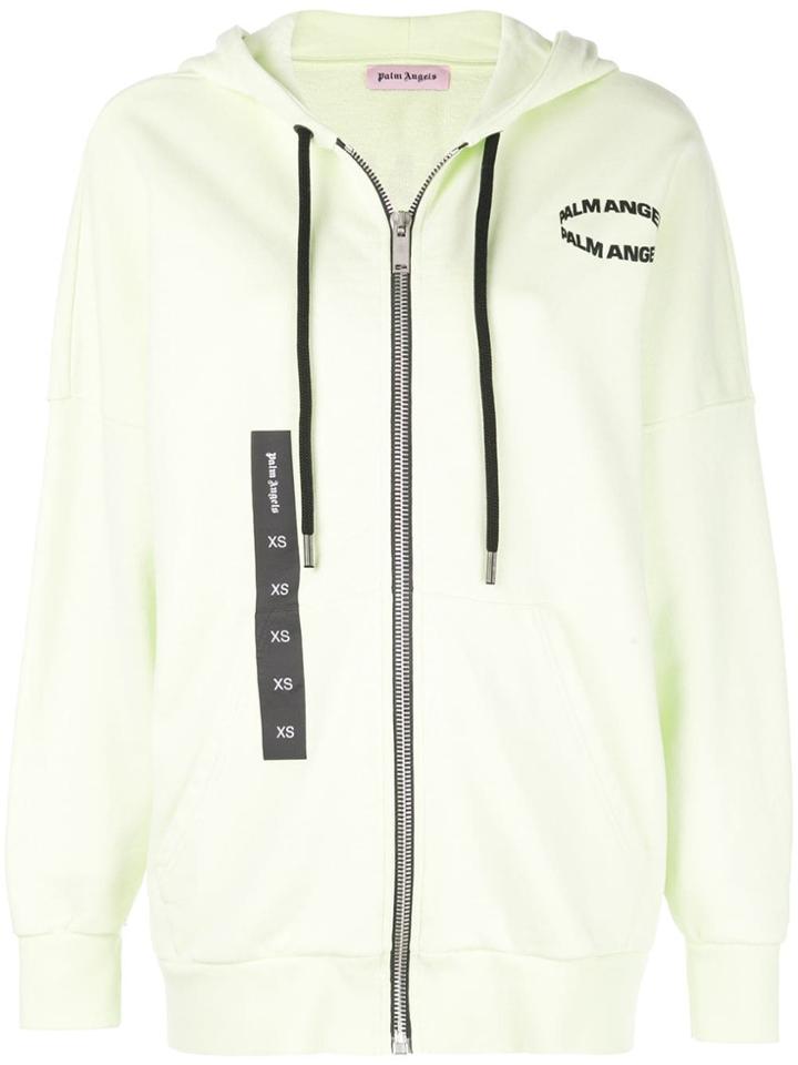 Palm Angels Logo Printed Hoodie - Green
