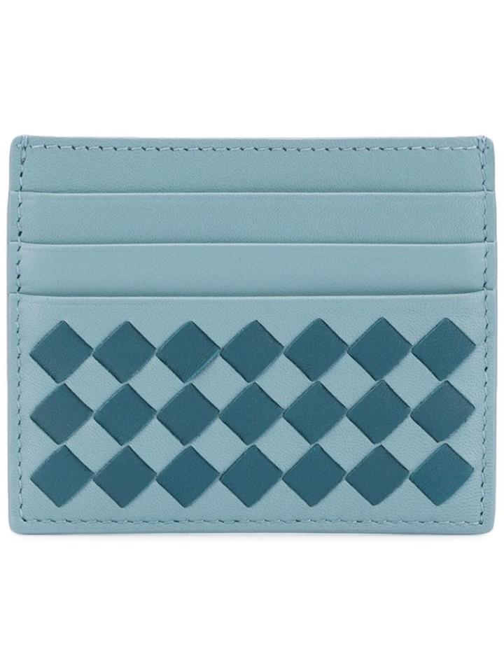 Bottega Veneta Portacard Intrecciato Check/na - Blue