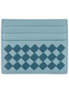 Bottega Veneta Portacard Intrecciato Check/na - Blue