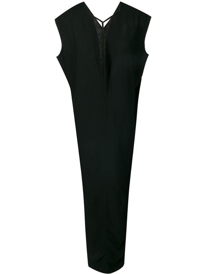 Rick Owens Mesh Insert Maxi Dress - Black