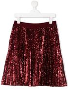 Monnalisa Teen Sequin Embellished Skirt - Red