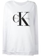 Calvin Klein Jeans Logo Print Sweatshirt, Women's, Size: Small, White, Cotton
