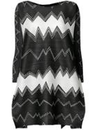 Pleats Please By Issey Miyake Long Patterned Blouse - Black