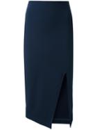 Via Masini 80 Side Slit Pencil Skirt, Women's, Size: 40, Blue, Nylon/spandex/elastane/viscose