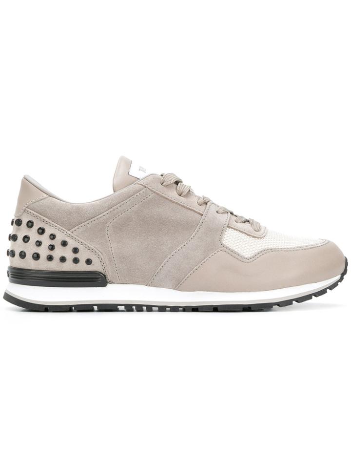 Tod's Panelled Lace-up Sneakers - Grey