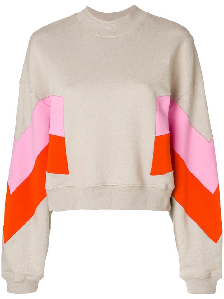 Msgm Contrast Print Sweatshirt - Grey