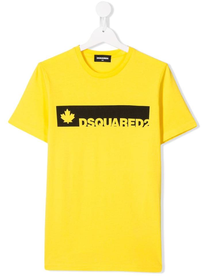 Dsquared2 Kids Teen Logo Print T-shirt - Yellow