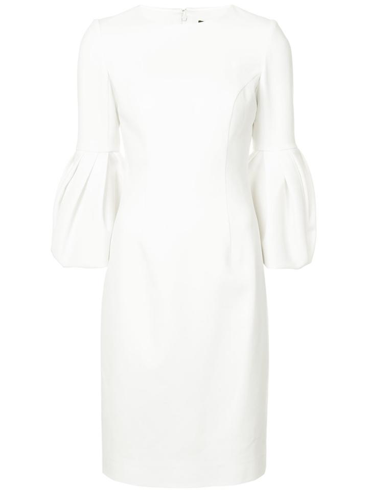 Carolina Herrera Bell Sleeve Dress - White