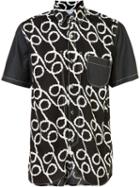 Junya Watanabe Comme Des Garçons Printed Panel Shirt, Men's, Size: Medium, Black, Rayon/cotton