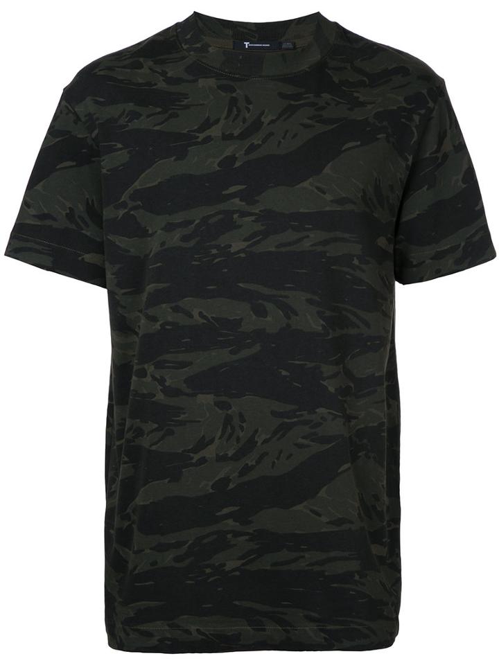 T By Alexander Wang Camouflage Print T-shirt, Men's, Size: Small, Green, Cotton
