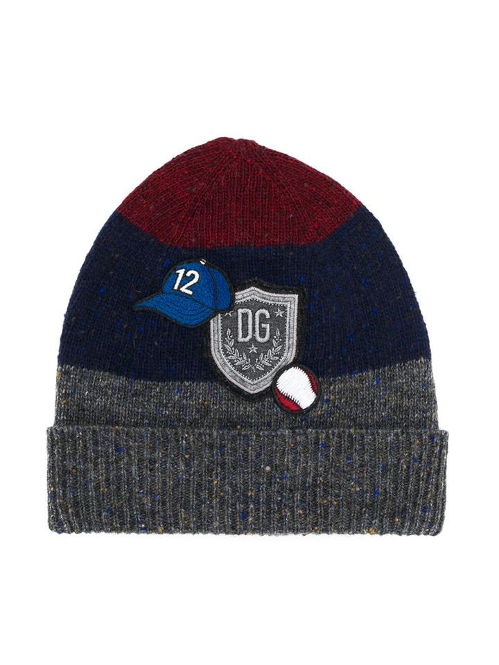 Dolce & Gabbana Kids - Striped Beanie - Kids - Polyamide/wool - 42 Cm, Red
