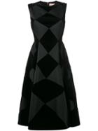 Roksanda 'avildsen' Diamond-check Dress, Women's, Size: 16, Black, Silk/cotton/polyamide/acetate