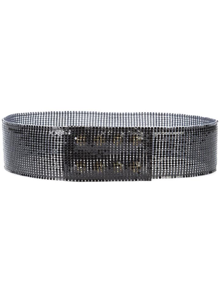 Balmain - Wide Pvc Belt - Women - Brass/pvc - M, Black, Brass/pvc