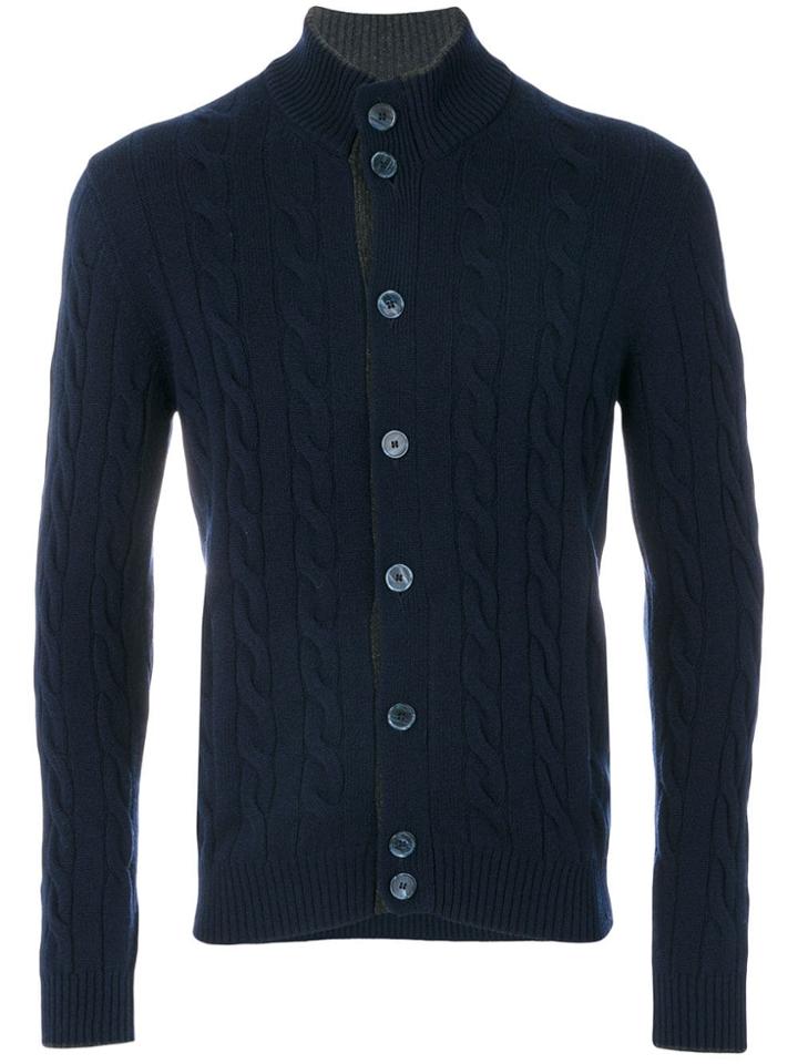 Barba Knitted Cardigan - Blue