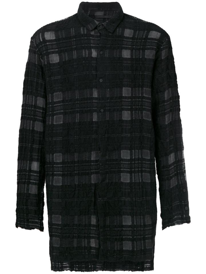 Transit Checked Ruched Shirt - Grey