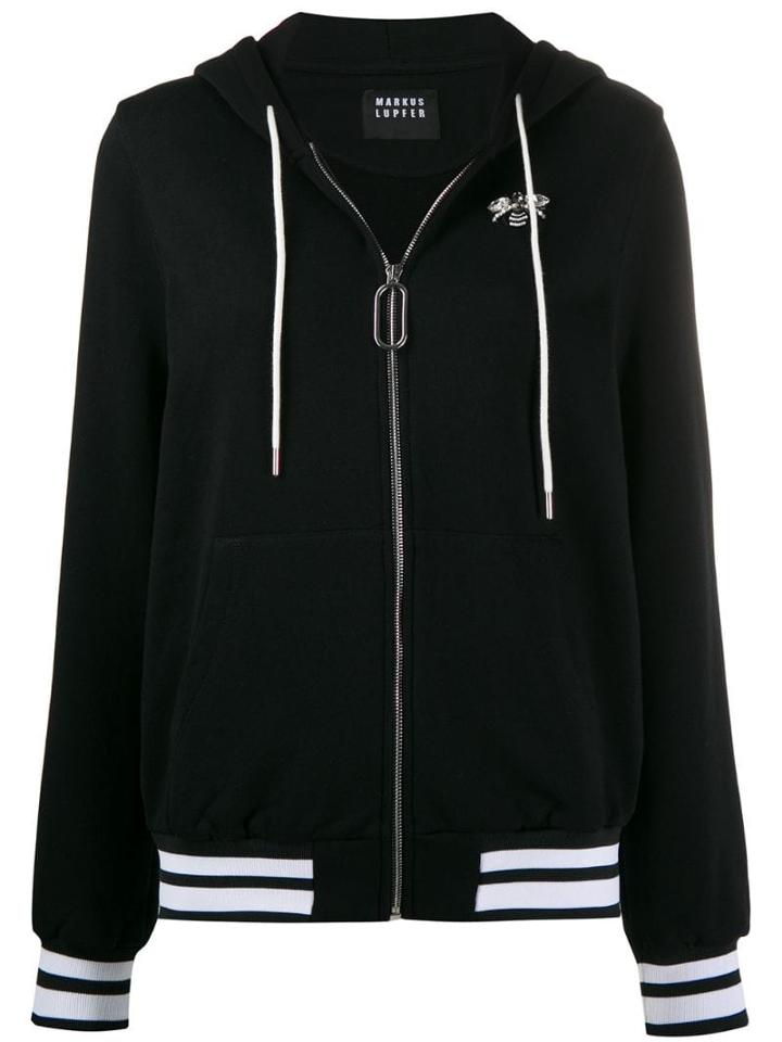Markus Lupfer Aliza Jewel Bee Zip-up Hoodie - Black