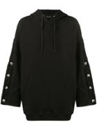 Y / Project Oversized Hoodie With Arm Button Fastening - Black