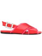 Anna Baiguera Side Buckle Sandals - Red