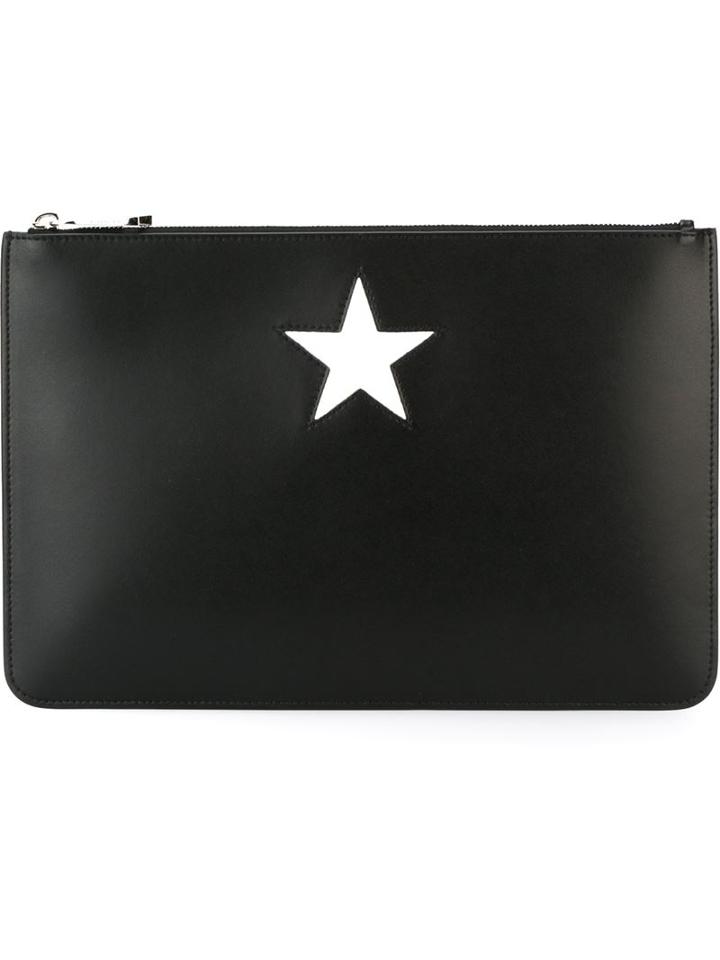 Givenchy Paris Clutch, Women's, Black, Calf Leather
