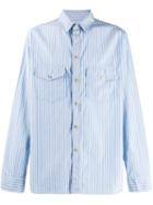 Gucci Pinstriped Long-sleeved Shirt - Blue