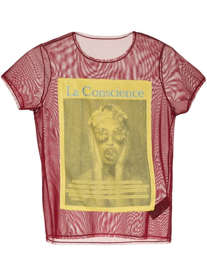 Tu Es Mon Trésor La Conscience Mesh T-shirt - Red