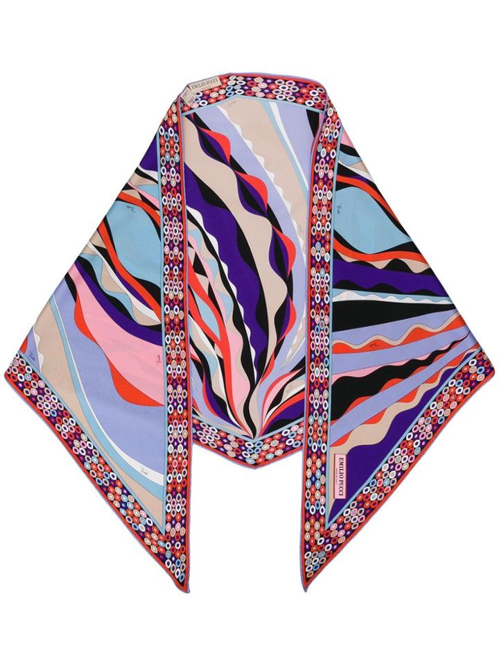 Emilio Pucci Burle Print Silk-twill Scarf - Purple