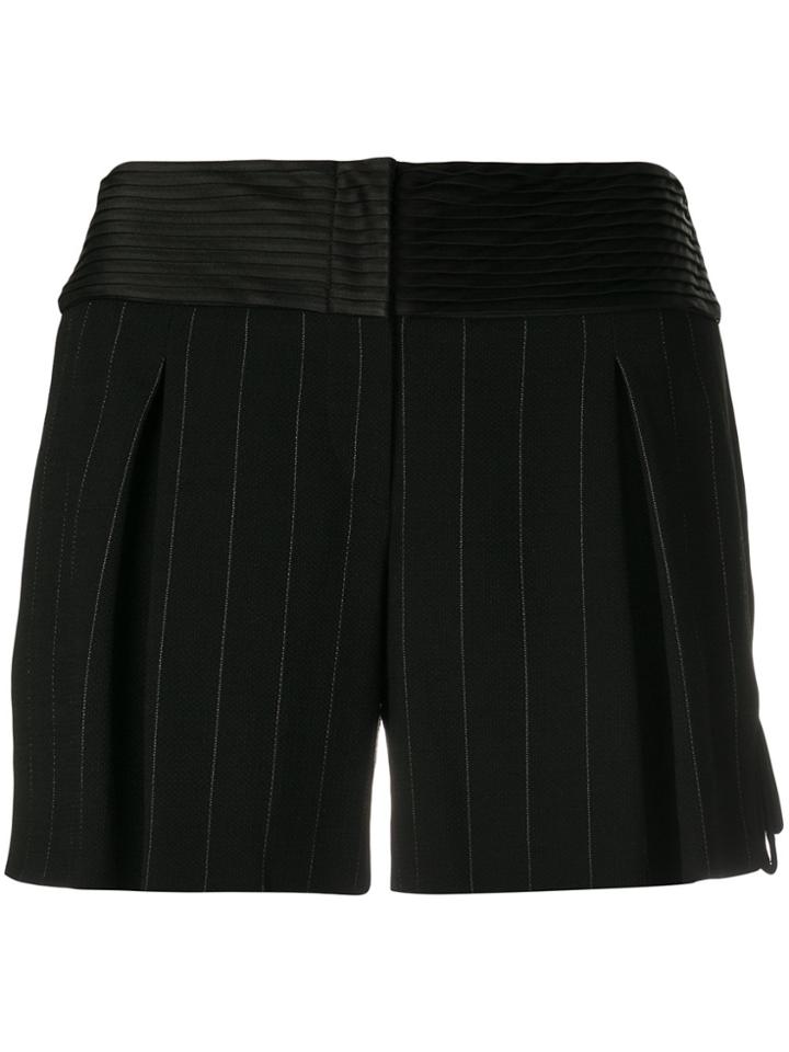 Giorgio Armani Vintage Pinstripe Mini Shorts - Black