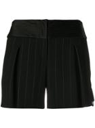 Giorgio Armani Vintage Pinstripe Mini Shorts - Black