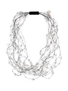 Maria Calderara Crystal Beaded Layered Necklace - Black