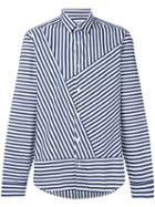 Kenzo - Asymmetric Striped Shirt - Men - Cotton - 39, White, Cotton