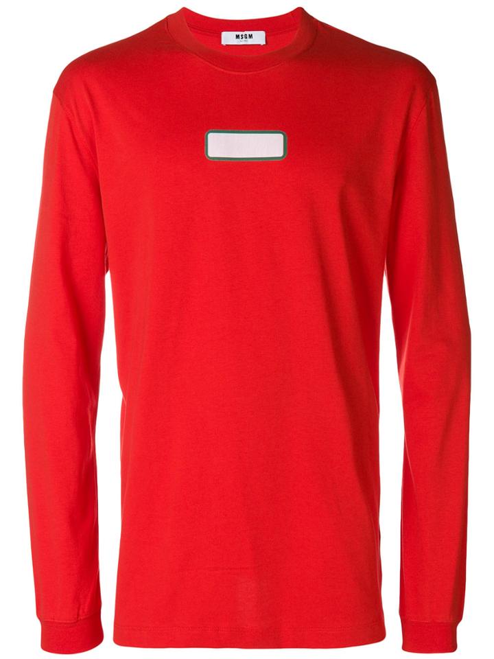Msgm Colour-block Fitted Sweatshirt - Red