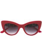 Dolce & Gabbana Lace Bouquet Sunglasses, Women's, Red, Acetate/swarovski Crystal/metal