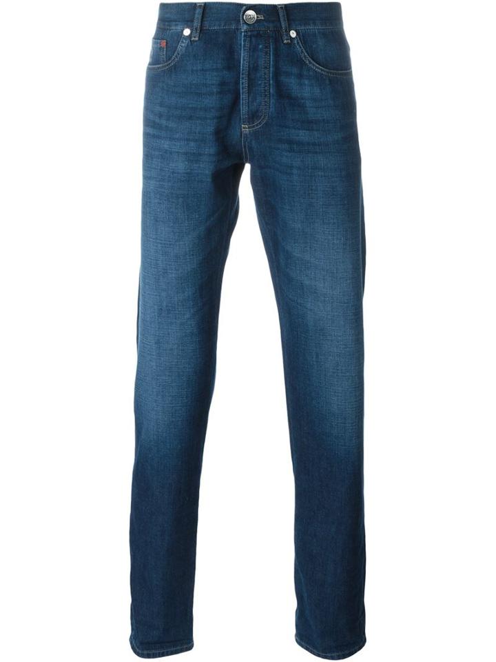 Brunello Cucinelli Slim Fit Jeans, Men's, Size: 52, Blue, Cotton