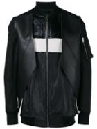 Rick Owens Leather Bomber Jacket, Men's, Size: 54, Black, Cotton/calf Leather/nylon/artificial Leather