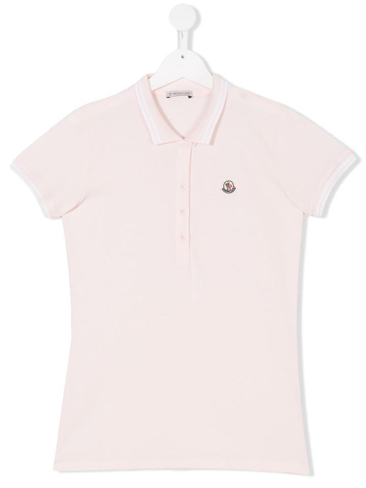 Moncler Kids Teen Logo Polo Shirt - Pink & Purple