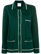 Barrie Piped Cashmere Cardigan - Green